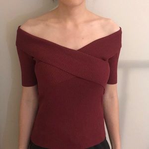 SANDRO Munn off the shoulder top